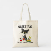 Funny Cat Quilting, weil Mord ist falsche Katze Tragetasche (Rückseite)
