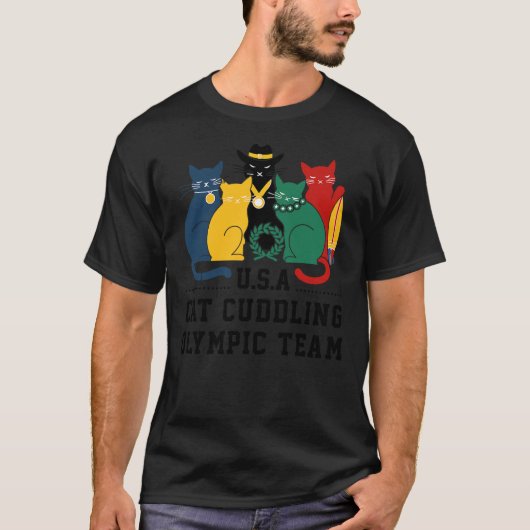 Funny Cat Quote Cat Cuddling Olympic Team Cool Men T-Shirt (Vorderseite)