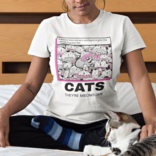 Funny Cat Quote Comic Buchstil Illustration T-Shirt