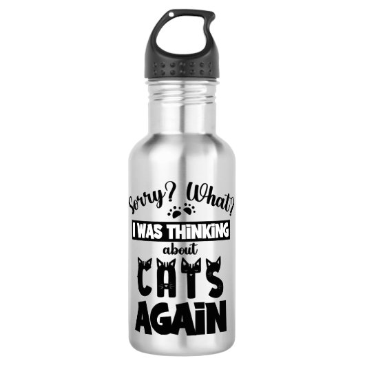 Funny Cat Quote Design Edelstahlflasche (Vorderseite)