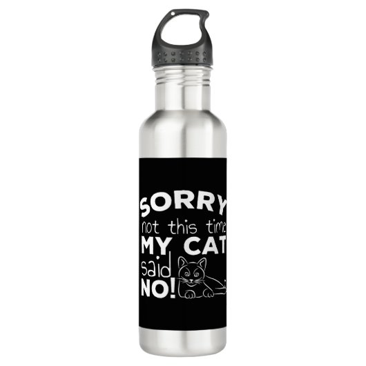 Funny Cat Quote Gift cats Edelstahlflasche (Vorderseite)