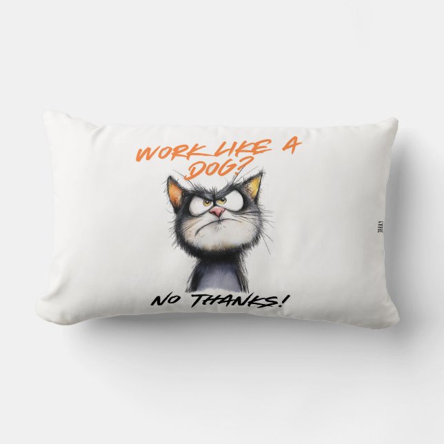 Funny Cat Quote Kissen Kissen in Minimalistischen  (Vorderseite)