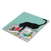 Funny Cat Raid Kühlschrank Art Fliese (Seite)