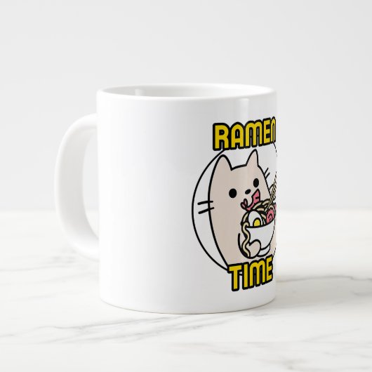 Funny Cat Ramen Animal Lover Pet Eigentümer Jumbo-Tasse (Vorderseite Links)