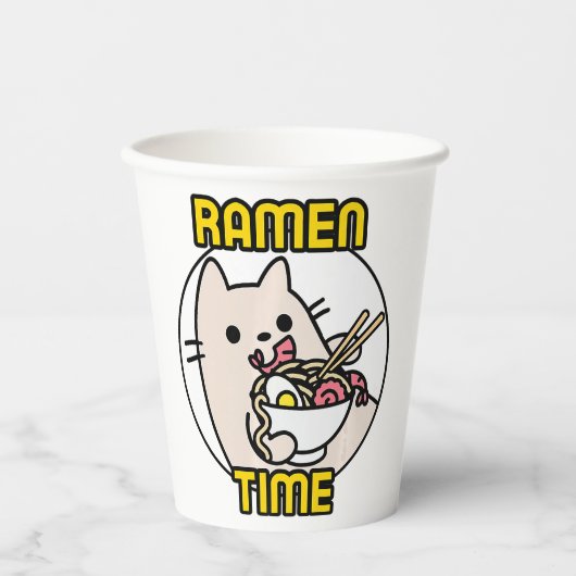 Funny Cat Ramen Animal Lover Pet Eigentümer Pappbecher (Vorderseite)