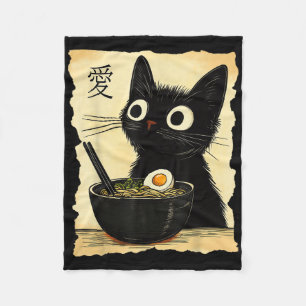 Funny Cat Ramen Graphic T-Shirt Japanisch Kawaii A Fleecedecke