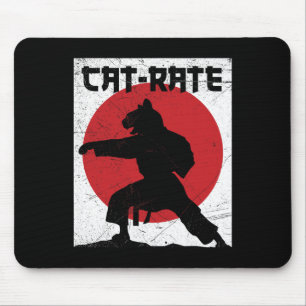 Funny Cat rate Cat Karate Geschenk für Kampfkunst  Mousepad