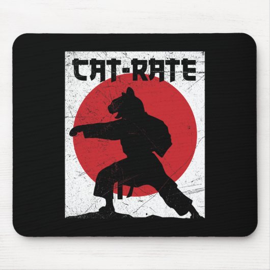 Funny Cat rate Cat Karate Geschenk für Kampfkunst Mousepad (Vorne)