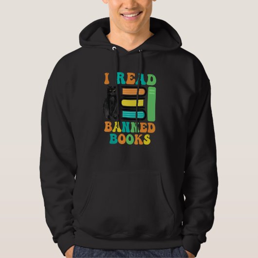 Funny Cat Reader I Read Banned Books For men and W Hoodie (Vorderseite)