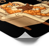 Funny Cat Reading 6-7 Meme Englieacher Book Lover Poster (Ecke)