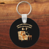 Funny Cat Reading 6-7 Meme Englieacher Book Lover Schlüsselanhänger (Vorderseite)