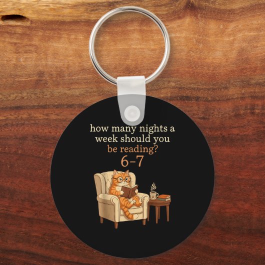 Funny Cat Reading 6-7 Meme Englieacher Book Lover Schlüsselanhänger (Vorderseite)