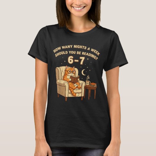Funny Cat Reading 6-7 Meme Englieacher Book Lover T-Shirt (Vorderseite)