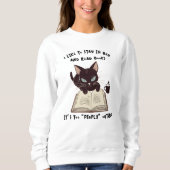 Funny Cat Reading Book Sweatshirt, Bleibe im Bett Sweatshirt (Vorderseite)