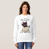 Funny Cat Reading Book Sweatshirt, Bleibe im Bett Sweatshirt (Vorne ganz)