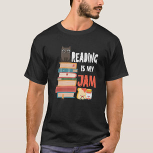 Funny Cat Reading ist mein Jam T Teacher Buch Nerd T-Shirt