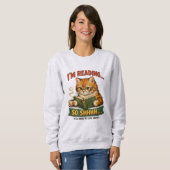 Funny Cat Reading Retro Book Lover Sweatshirt (Vorne ganz)
