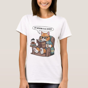 Funny Cat Reading T - Shirt