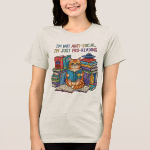 Funny Cat Reading T - Shirt - Cat Lover Geschenk
