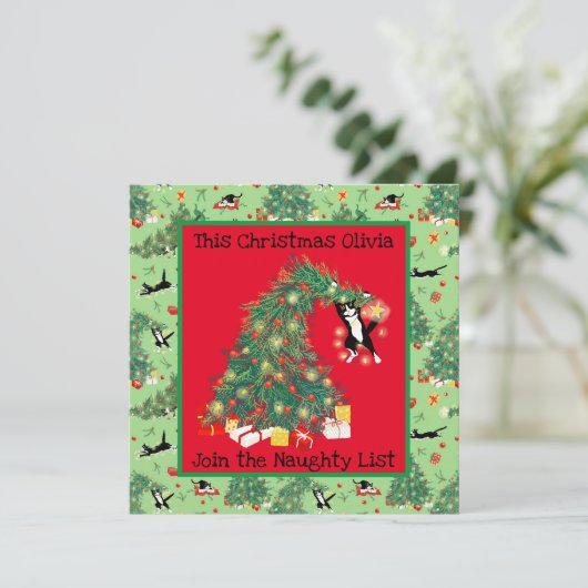 Funny Cat Regret Nothing Custom Flat Greycard Karte (Stehend Vorderseite)