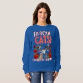 Funny Cat Rescue & Rose Sweatshirt (Vorne ganz)