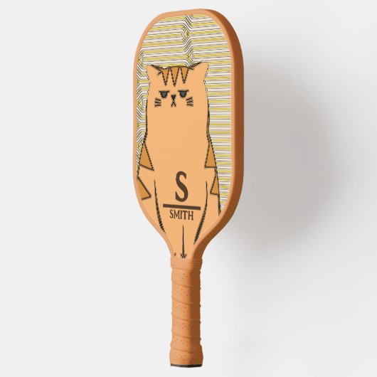 Funny Cat Retro Design Pickleball Schläger (Links)