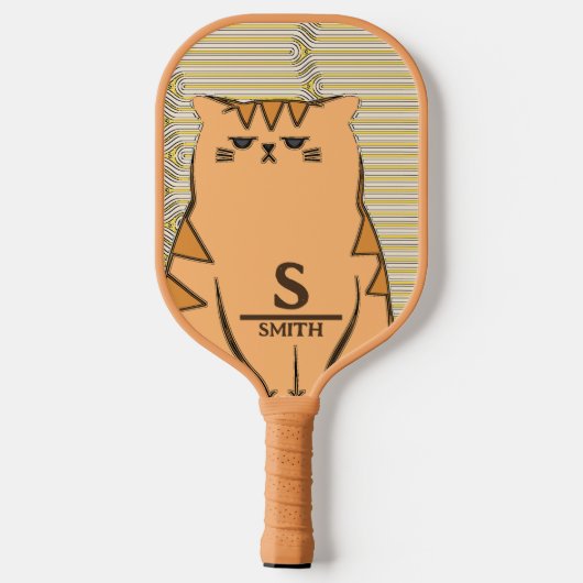 Funny Cat Retro Design Pickleball Schläger (Rückseite)