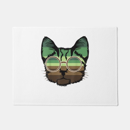 Funny Cat Retro Fußmatte (Vorderseite)