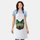Funny Cat Retro Schürze (Getragen)