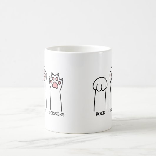 Funny Cat Rock Paper Schere Meme Game Spaß Art Kaffeetasse (Mittel)