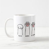 Funny Cat Rock Paper Schere Meme Game Spaß Art Kaffeetasse (Links)