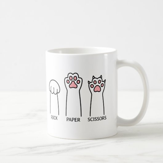 Funny Cat Rock Paper Schere Meme Game Spaß Art Kaffeetasse (Rechts)