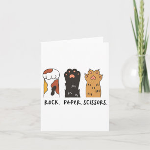 Funny Cat Rock Paper Schere Niedlich Cat Paws Kids Karte