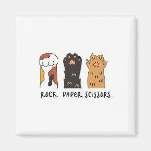 Funny Cat Rock Paper Schere Niedlich Cat Paws Kids Magnet