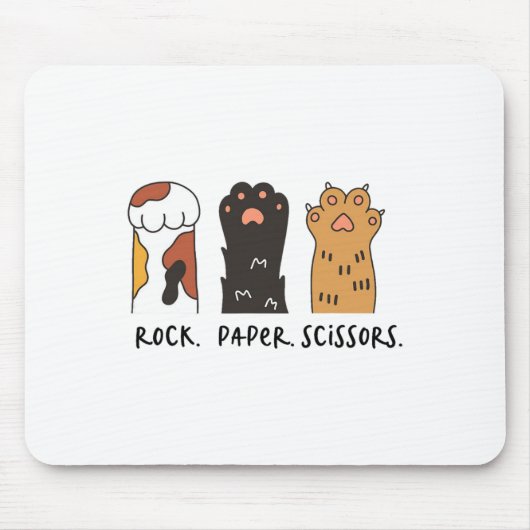 Funny Cat Rock Paper Schere Niedlich Cat Paws Kids Mousepad (Vorne)