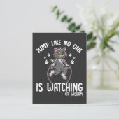 Funny Cat Rope Jumping Sport Kitty Lover Postkarte (Stehend Vorderseite)