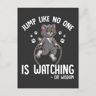 Funny Cat Rope Jumping Sport Kitty Lover Postkarte