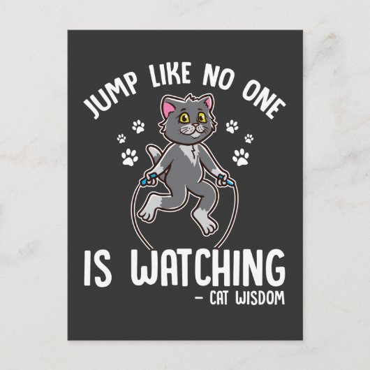 Funny Cat Rope Jumping Sport Kitty Lover Postkarte (Vorderseite)
