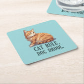 Funny Cat Rule Dog Drool Einfach Adortable Unterse Rechteckiger Pappuntersetzer (angewinkelt)
