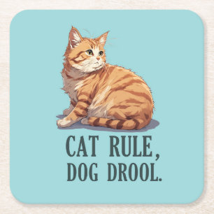 Funny Cat Rule Dog Drool Einfach Adortable Unterse Rechteckiger Pappuntersetzer