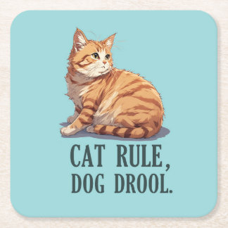 Funny Cat Rule Dog Drool Einfach Adortable Unterse Rechteckiger Pappuntersetzer