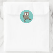 Funny Cat Runder Aufkleber (Tasche)