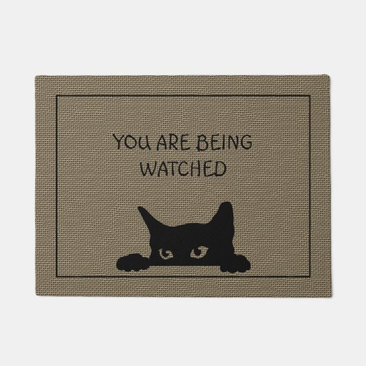 Funny Cat Rustische Imitate Burlap Door Mat  Fußmatte (Vorderseite)