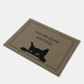 Funny Cat Rustische Imitate Burlap Door Mat  Fußmatte (Schrägansicht)