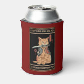 Funny Cat Samurai Alles wird dich töten Dosenkühler (Kanne Rückseite)