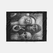 Funny Cat Santa Bigfoot Alien Christmas Selfie Tee Fleecedecke (Vorderseite (Horizontal))