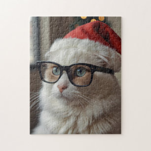 Funny Cat Santa Puzzle - Weihnachtsjigsaw