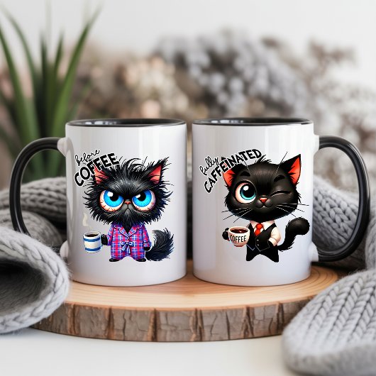 Funny Cat Sarcastic Animal Quote Coffee Verwandlungstasse