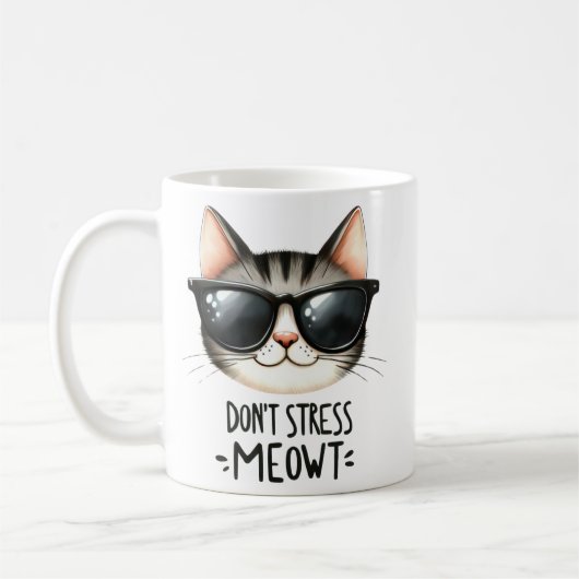 Funny Cat Sarcastic Quote Cartoon Kaffeetasse (Links)