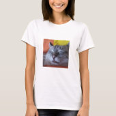 Funny Cat Schlafen Frauen T - Shirt (Vorderseite)